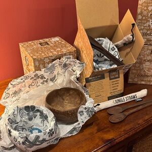 Coconut Bowl Set - Natural Brown